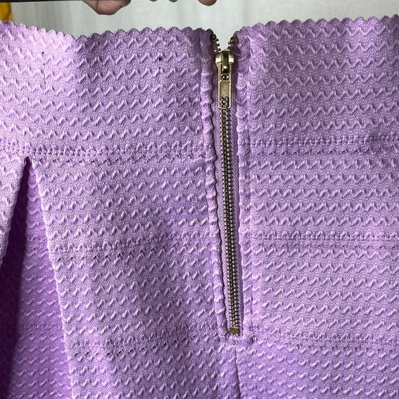 Honey Punch Purple A Line Textured Mini Skirt with Pleats Size Small Back Zipper - Picture 3 of 7